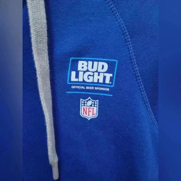 Antiqua Budlight Official NFL Beer Sponsor Zip Up Hooded Sweatshirt Size Small - Picture 3 of 4